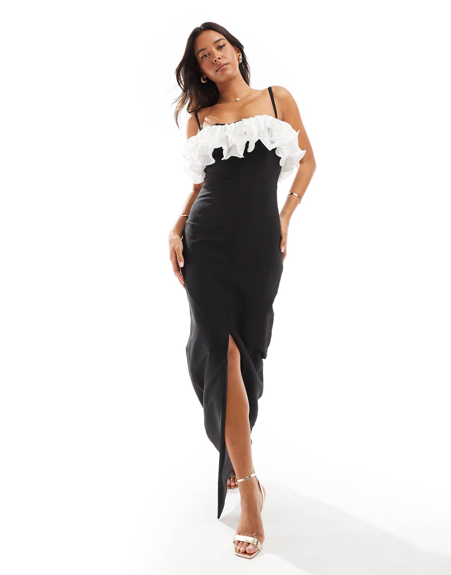 Diana Cami Maxi Dress With Contrast Ruffle
