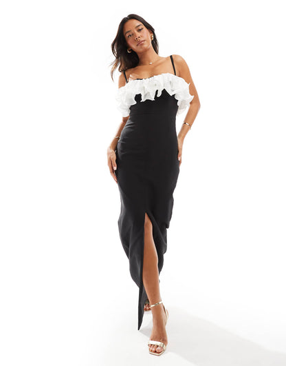 Diana Cami Maxi Dress With Contrast Ruffle