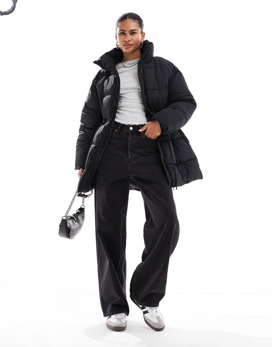 Padded Coat With Drawstring Waist