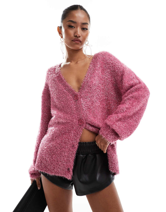 Metallic Knit Cardigan