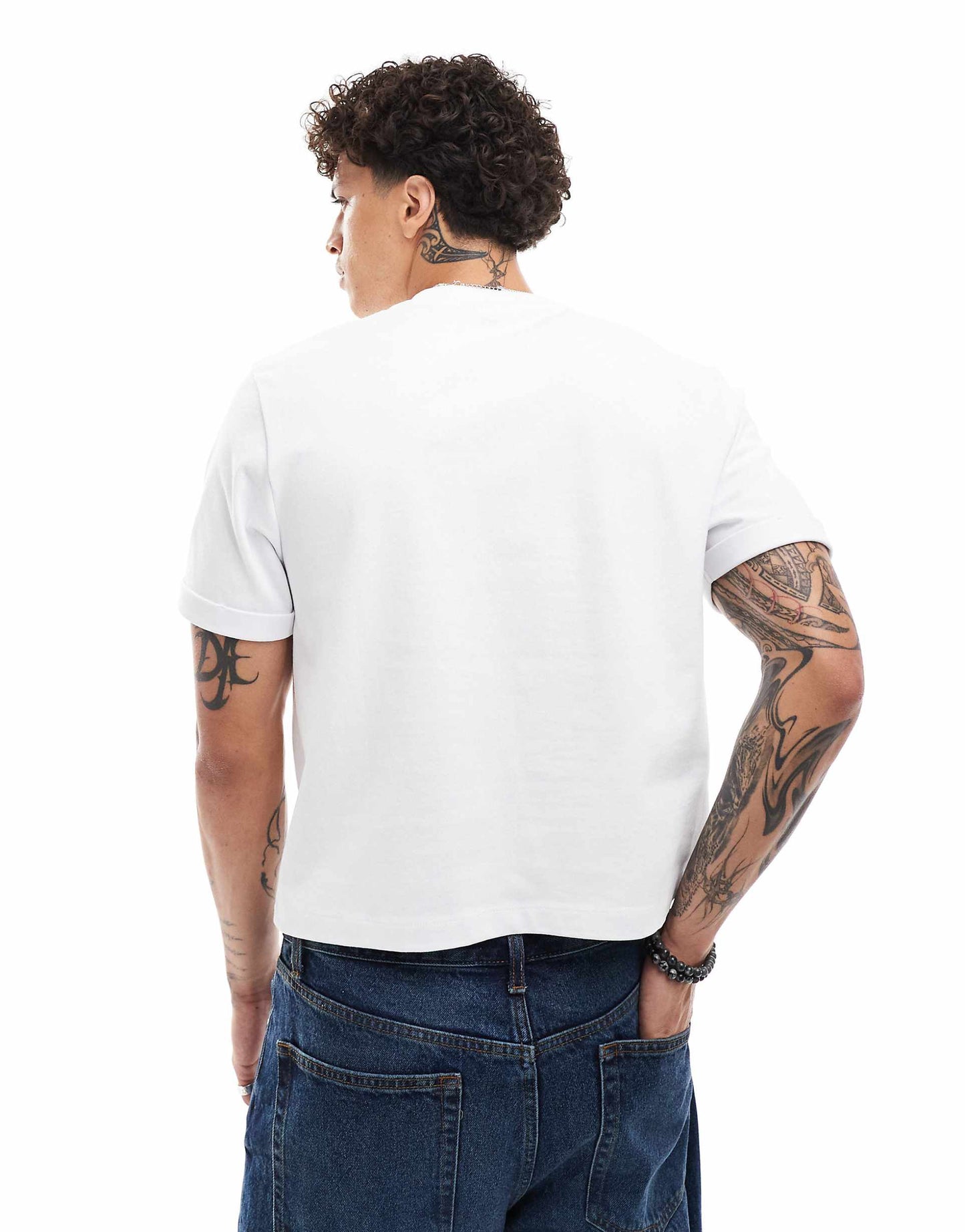 Roll Sleeve Cropped T-Shirt