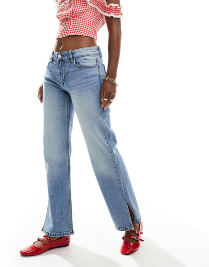 Split Hem Straight Jeans