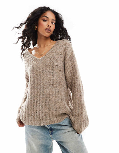 Open V Neck Jumper
