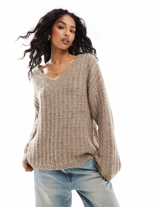 Open V Neck Jumper