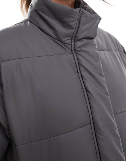 Padded Puffer Coat With High Neck