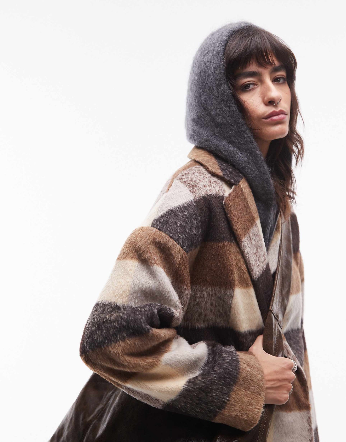 Longline Belted Wool Look Coat