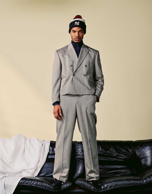 Boxy Cropped Suit Jacket