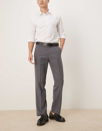 Smart Wool Mix Straight Leg Trousers