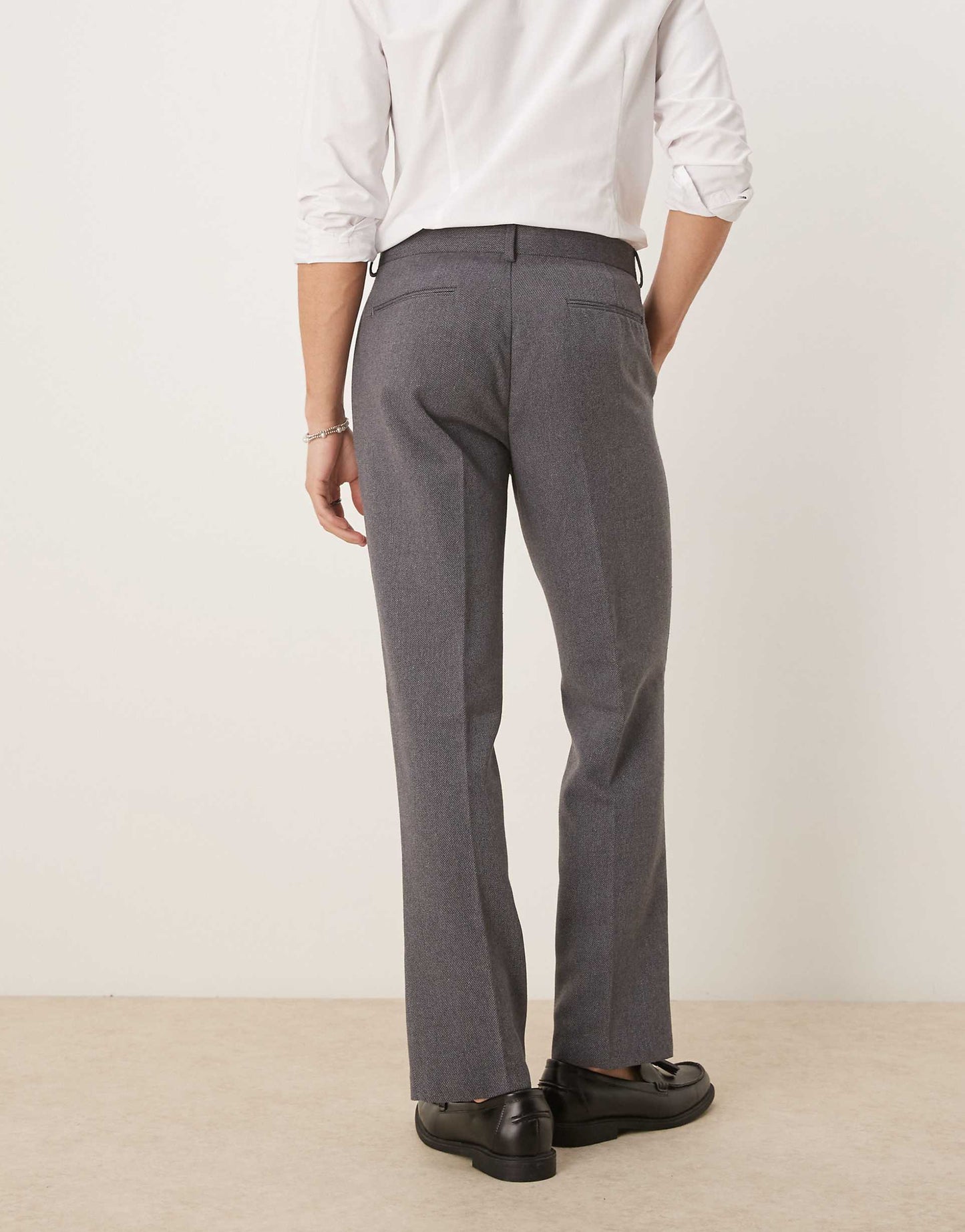 Smart Wool Mix Straight Leg Trousers