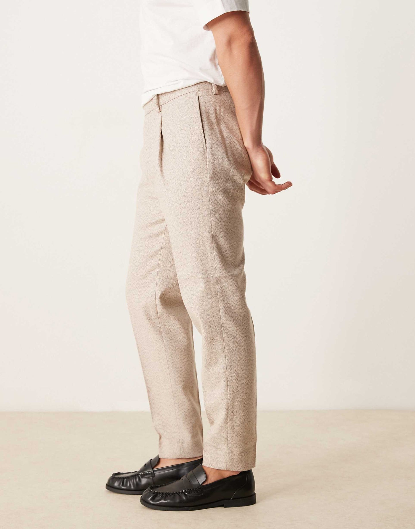 Smart Tapered Fit Wool Mix Trousers With Coin Pocket