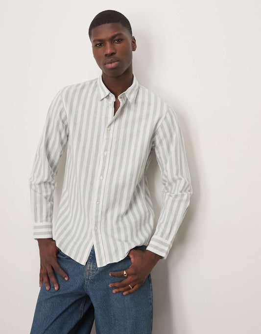 Linen Blend Slim Shirt