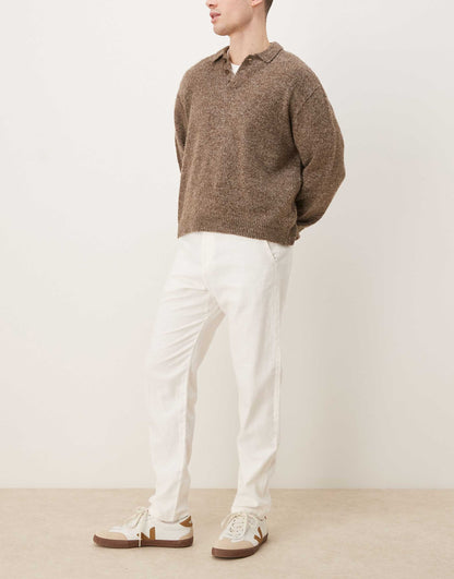 Linen Blend Slim Tapered Trouser