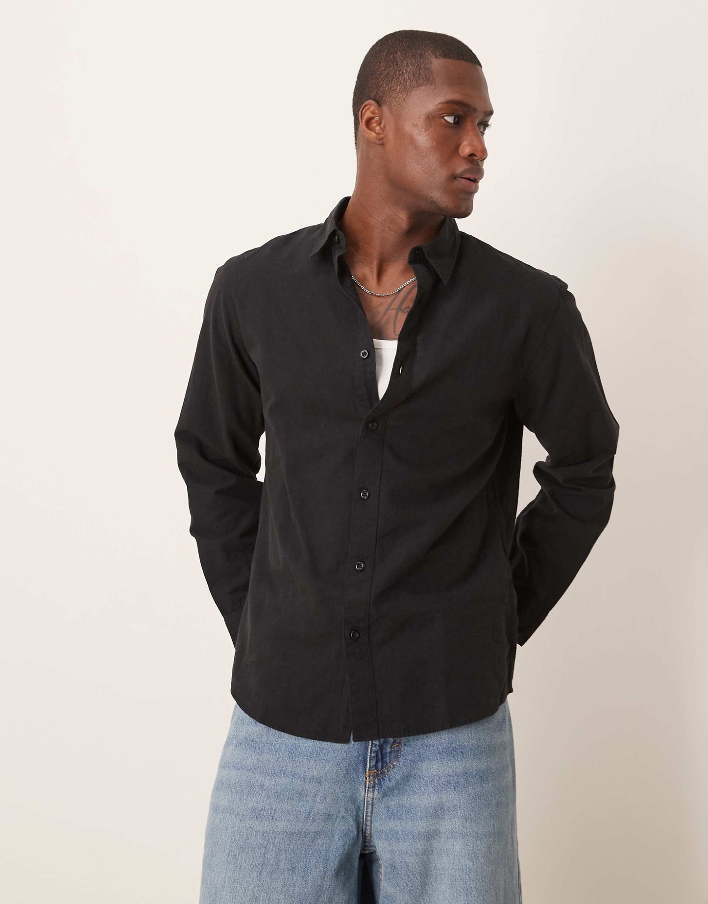 Linen Blend Slim Shirt