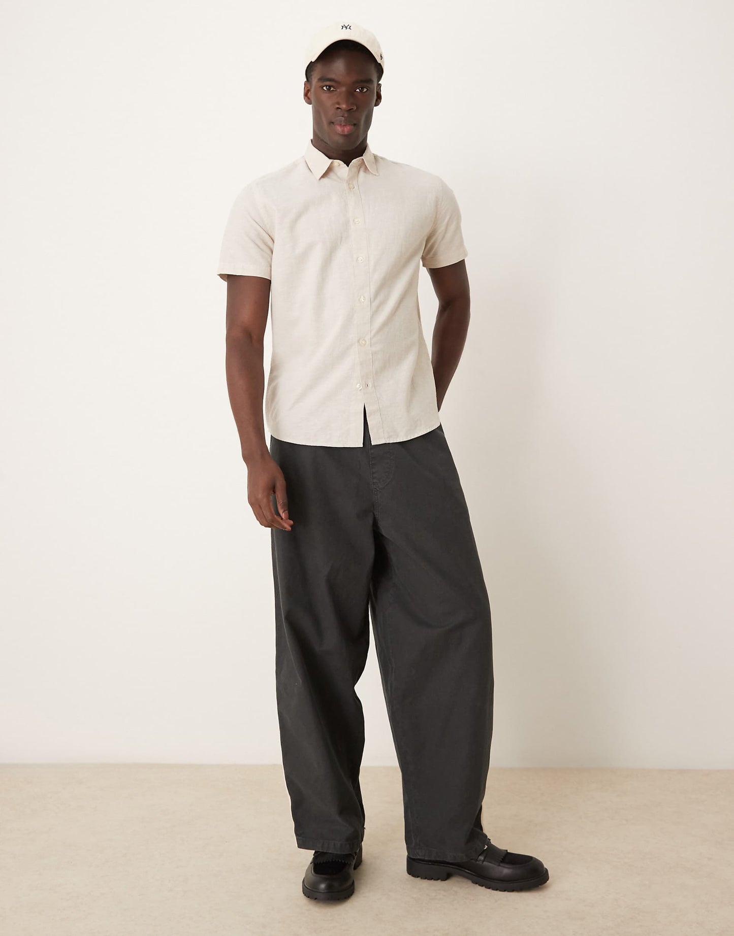 Linen Blend Short Sleeve Shirt