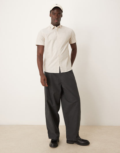 Linen Blend Short Sleeve Shirt