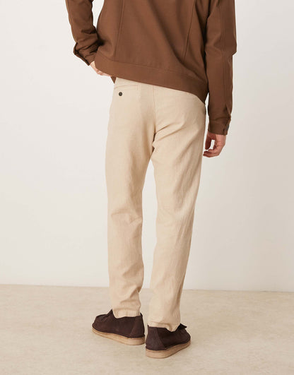 Linen Blend Slim Tapered Trouser
