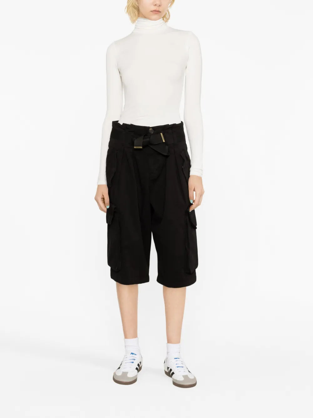 Stretch Ribbed Turtleneck Top