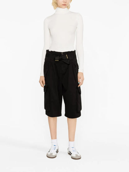 Stretch Ribbed Turtleneck Top