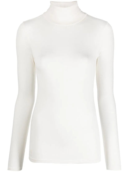 Stretch Ribbed Turtleneck Top