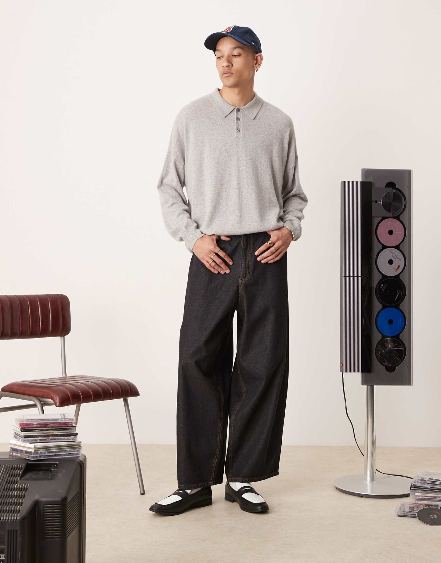 Premium 100% Cashmere Oversized Boxy Fit Polo Jumper