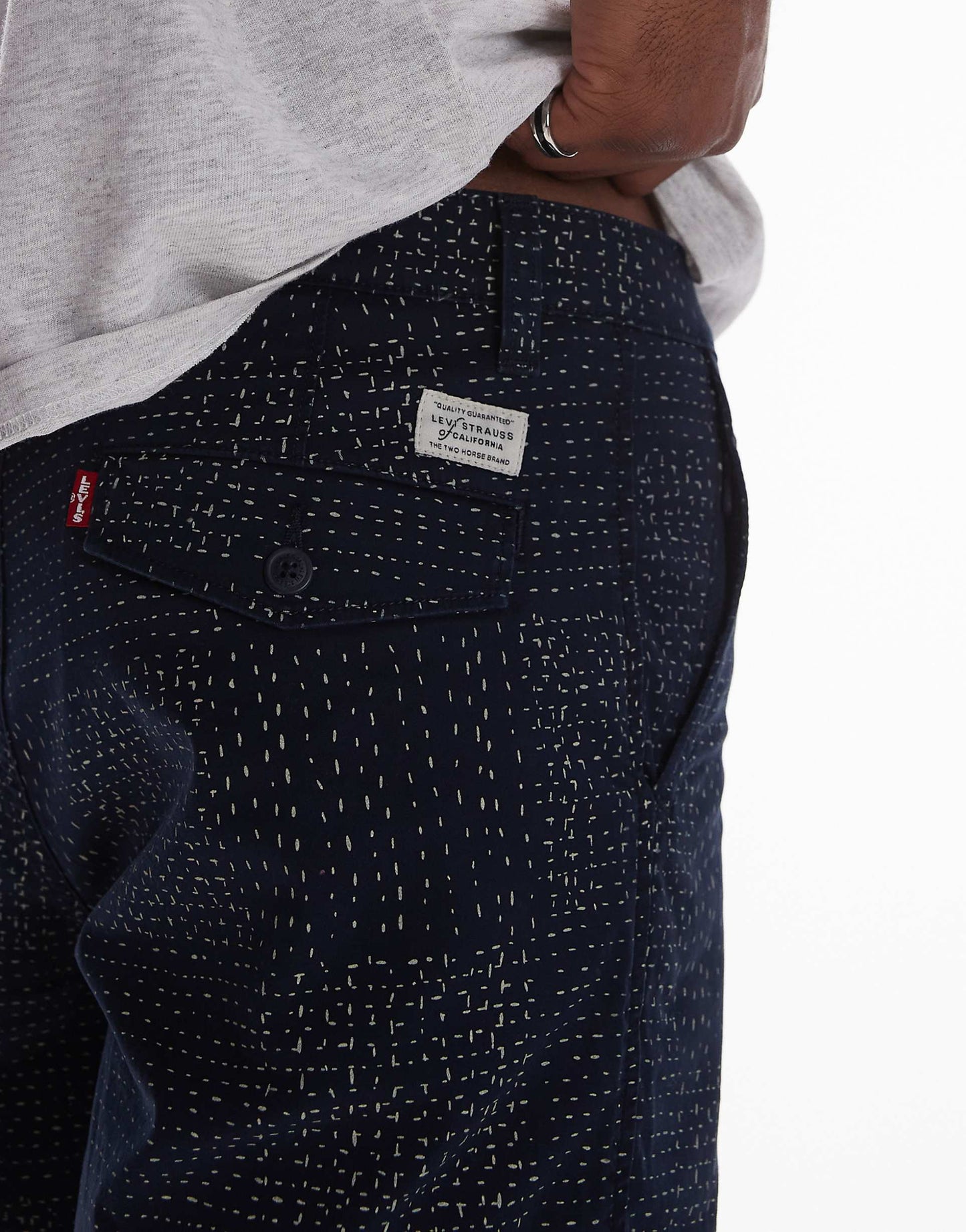 Xx Authentic Relaxed Printed Stitch Twill Chino Shorts