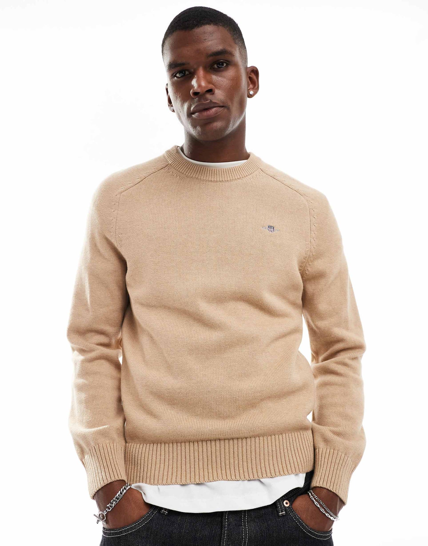 Casual Cotton Knit Jumper With Logo