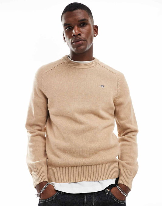 Casual Cotton Knit Jumper With Logo