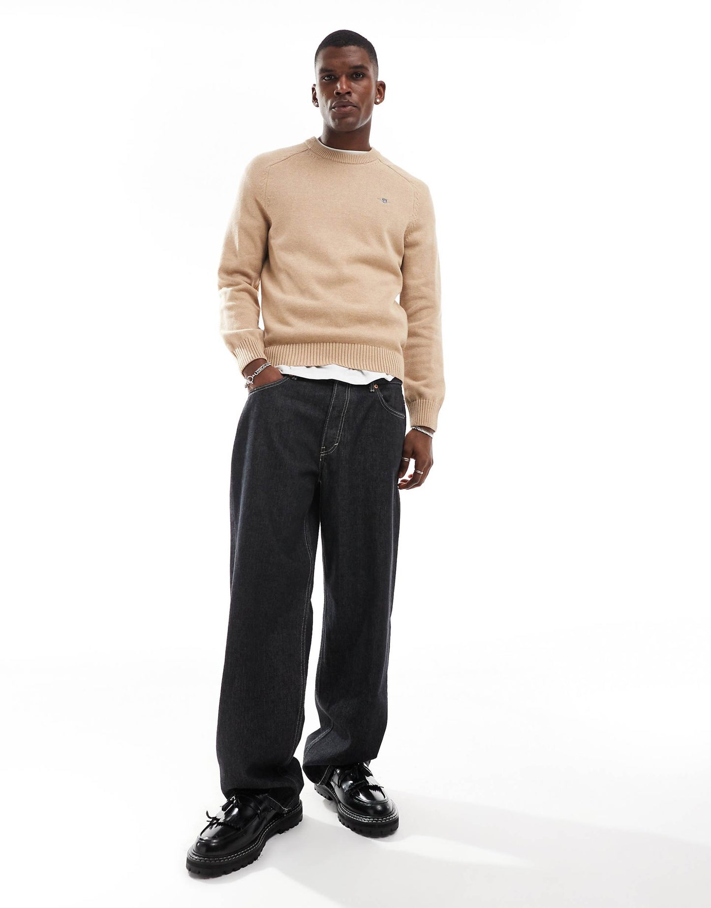 Casual Cotton Knit Jumper With Logo