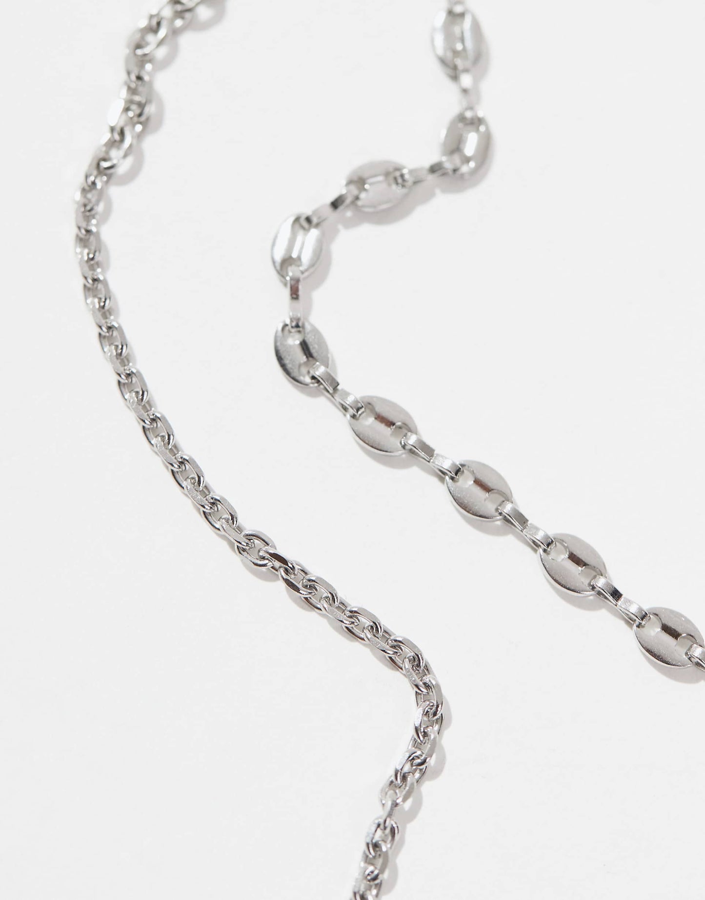 2 Pack Waterproof Stainless Steel Mixed Chain Necklace Set
