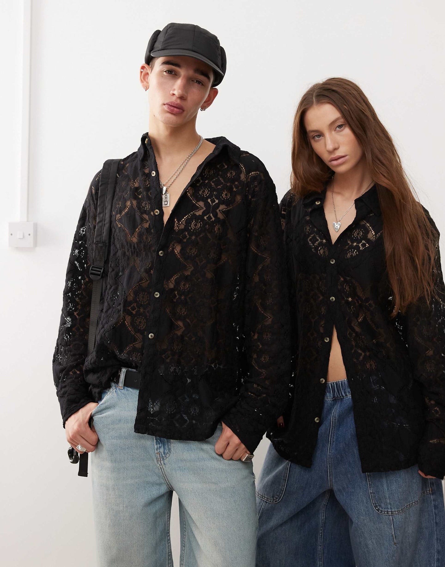 Unisex Long Sleeve Lace Shirt