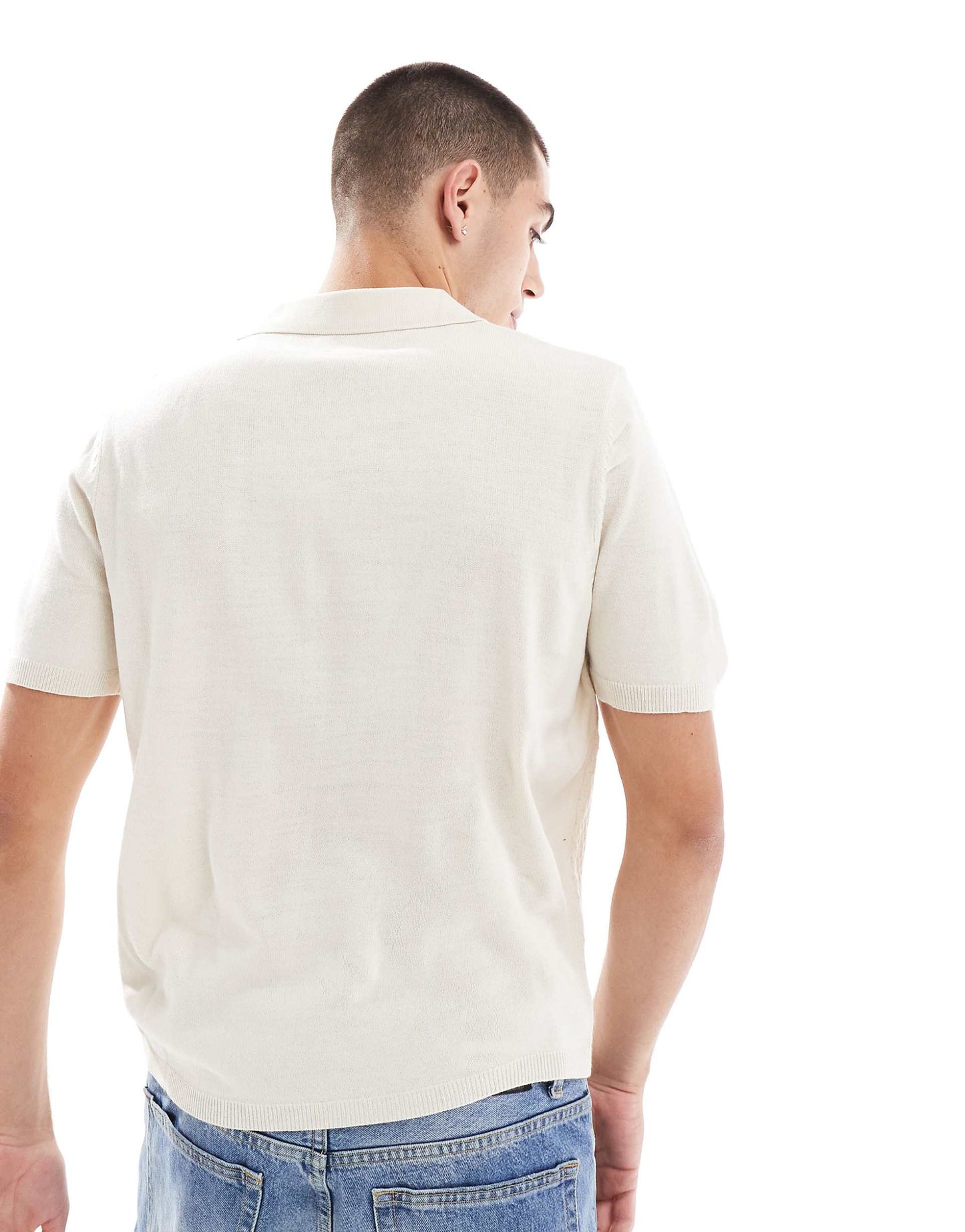 Lightweight Boxy Knit Polo Shirt