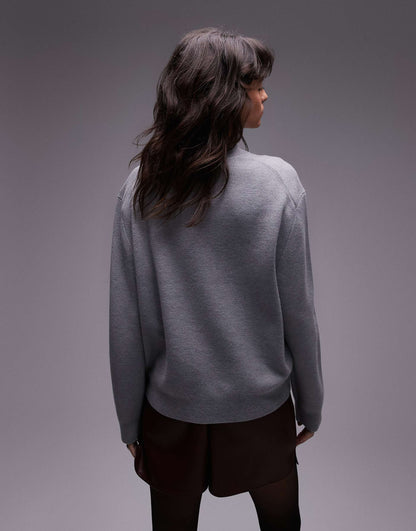 Co-Ord Compact Knit Cardigan With Button Front