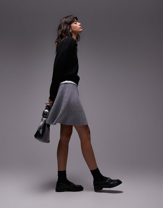 Co-Ord Compact Knit Mini Flippy Skirt