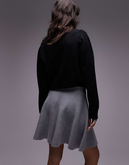 Co-Ord Compact Knit Mini Flippy Skirt