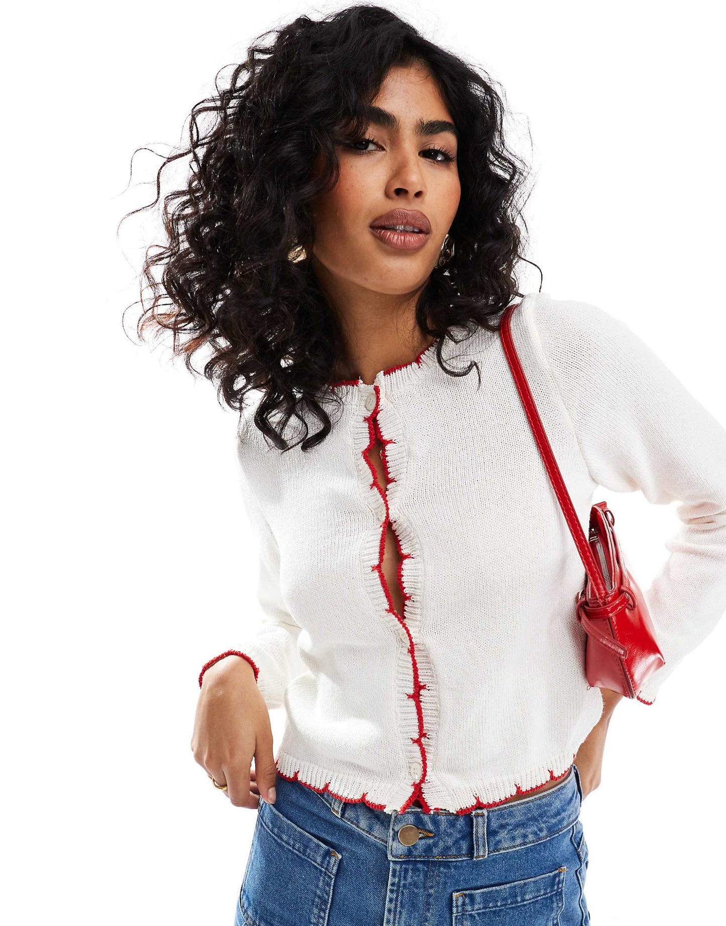 Knitted Blanket Stitch Cardigan