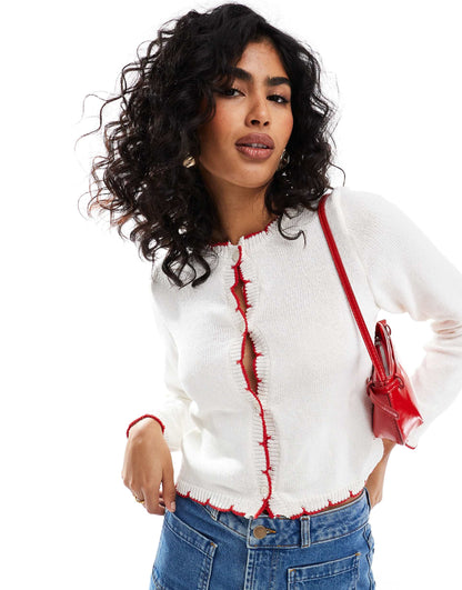 Knitted Blanket Stitch Cardigan