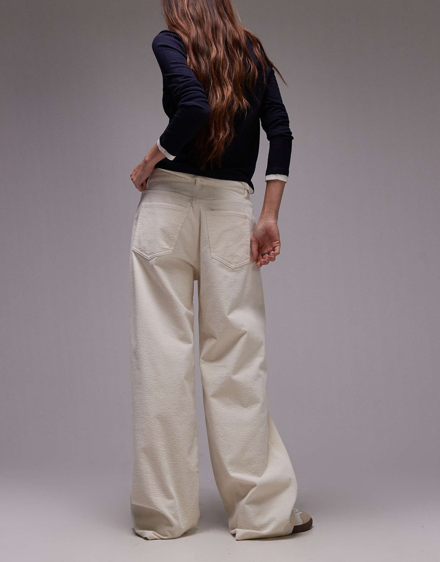 Cloud Low Rise Baggy Wide Leg Stretch Cord Trousers