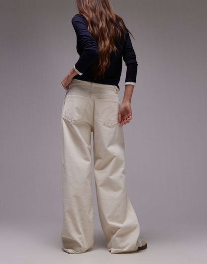Cloud Low Rise Baggy Wide Leg Stretch Cord Trousers