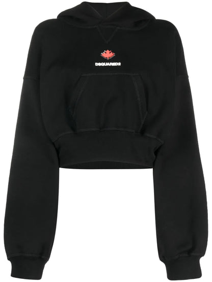 Baseball-Cap Cotton Cropped Hoodie