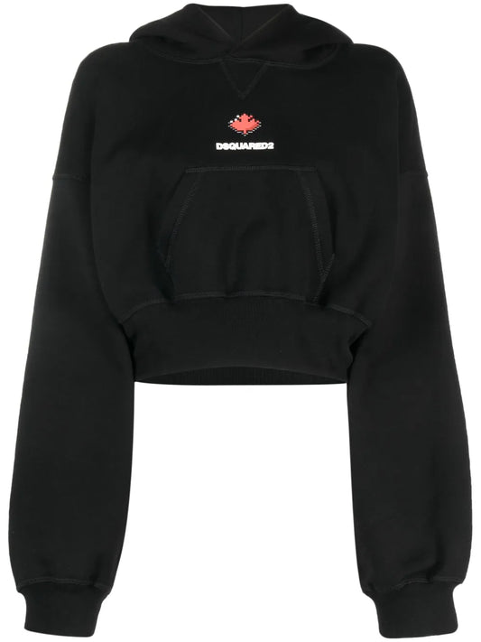 Baseball-Cap Cotton Cropped Hoodie