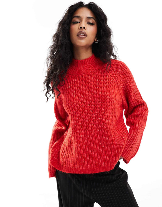 High Neck Jumper With Wide Sleeves