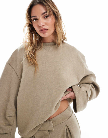 Oversized Sweat With Ruched Sleeve Detail