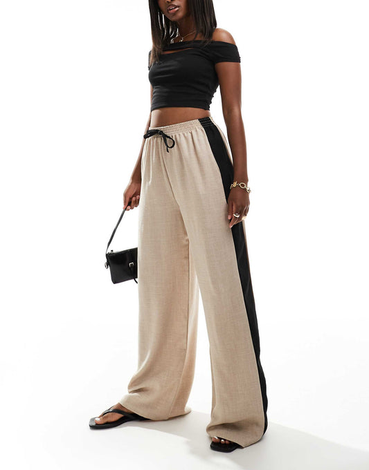 Wide Leg Tailored Trouser With Side Stripe