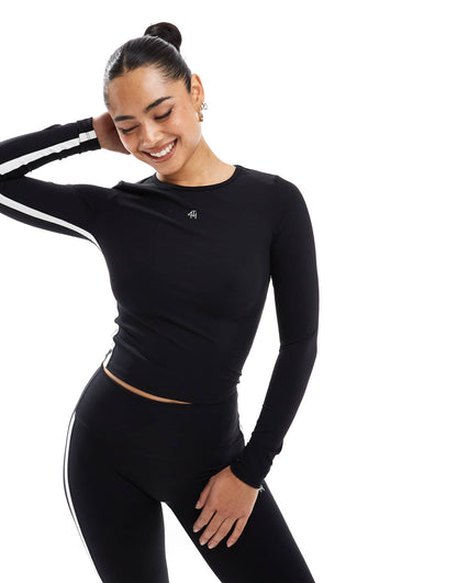 Apres Ski Indra Active Top With Contrast Piping Co-Ord