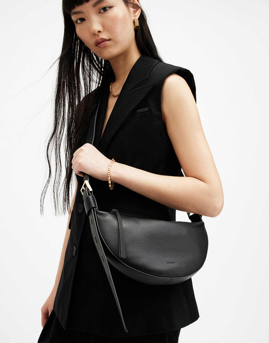 Half Moon Leather Crossbody Bag