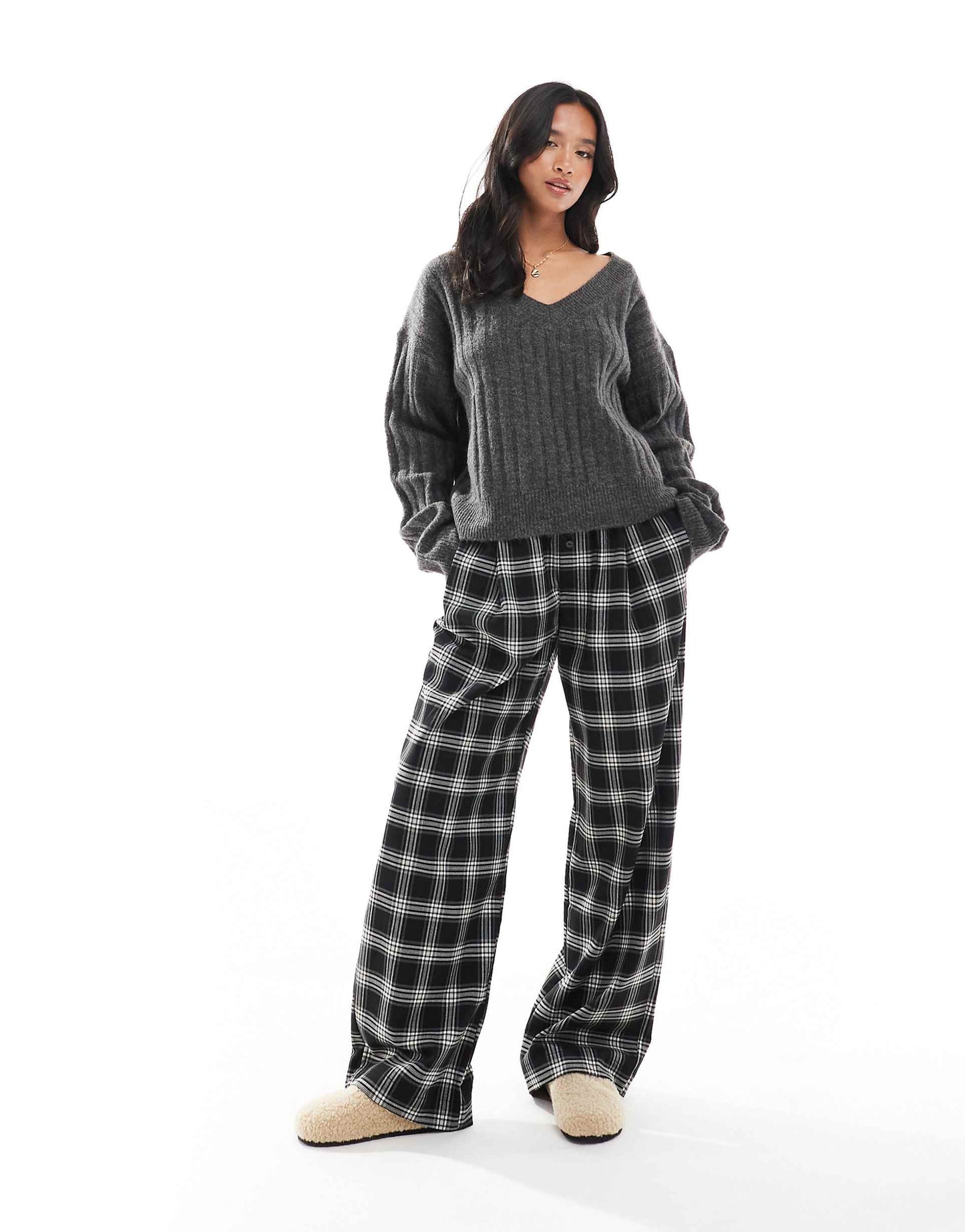 Petite Tie Waist Wide Leg Trousers
