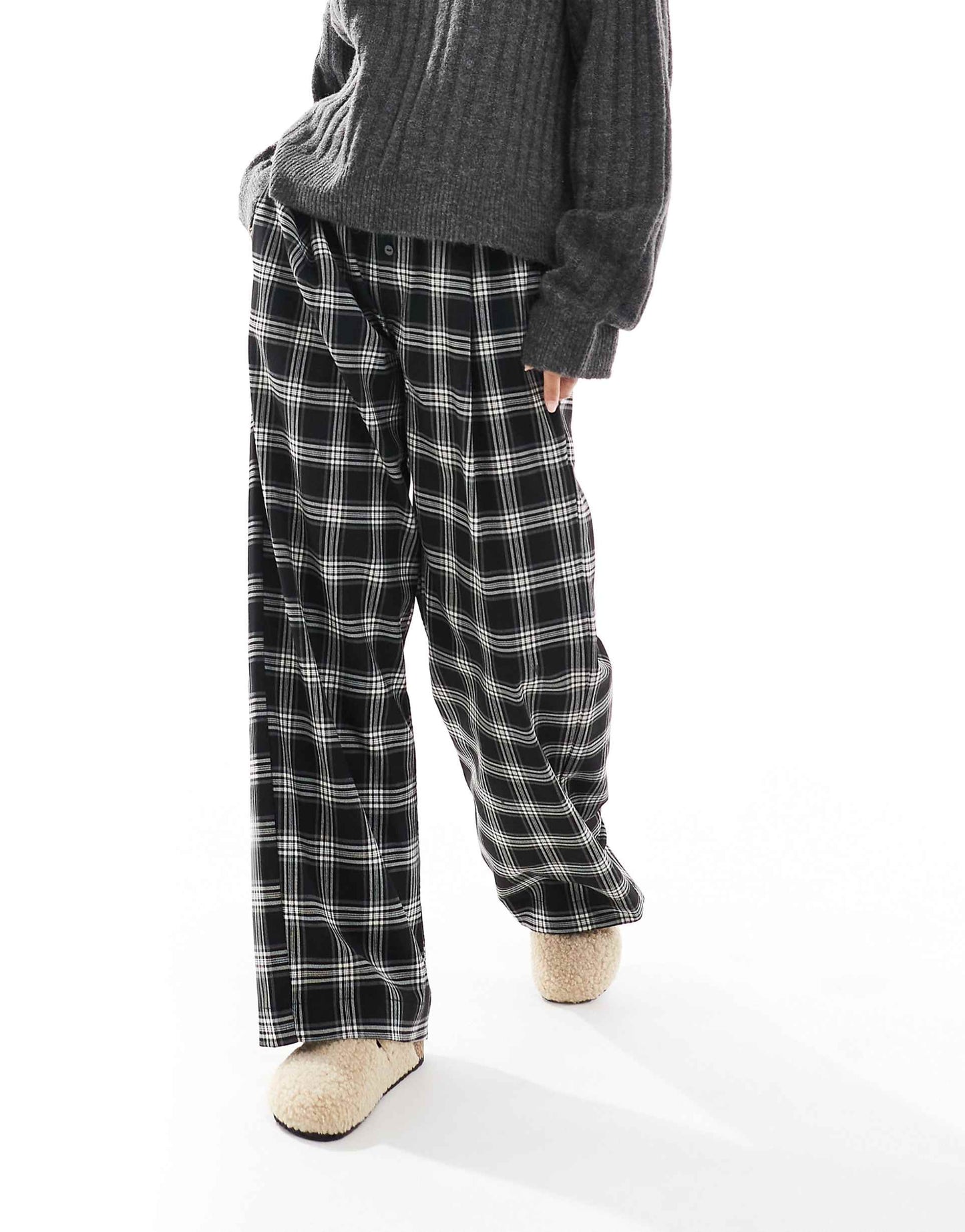 Petite Tie Waist Wide Leg Trousers