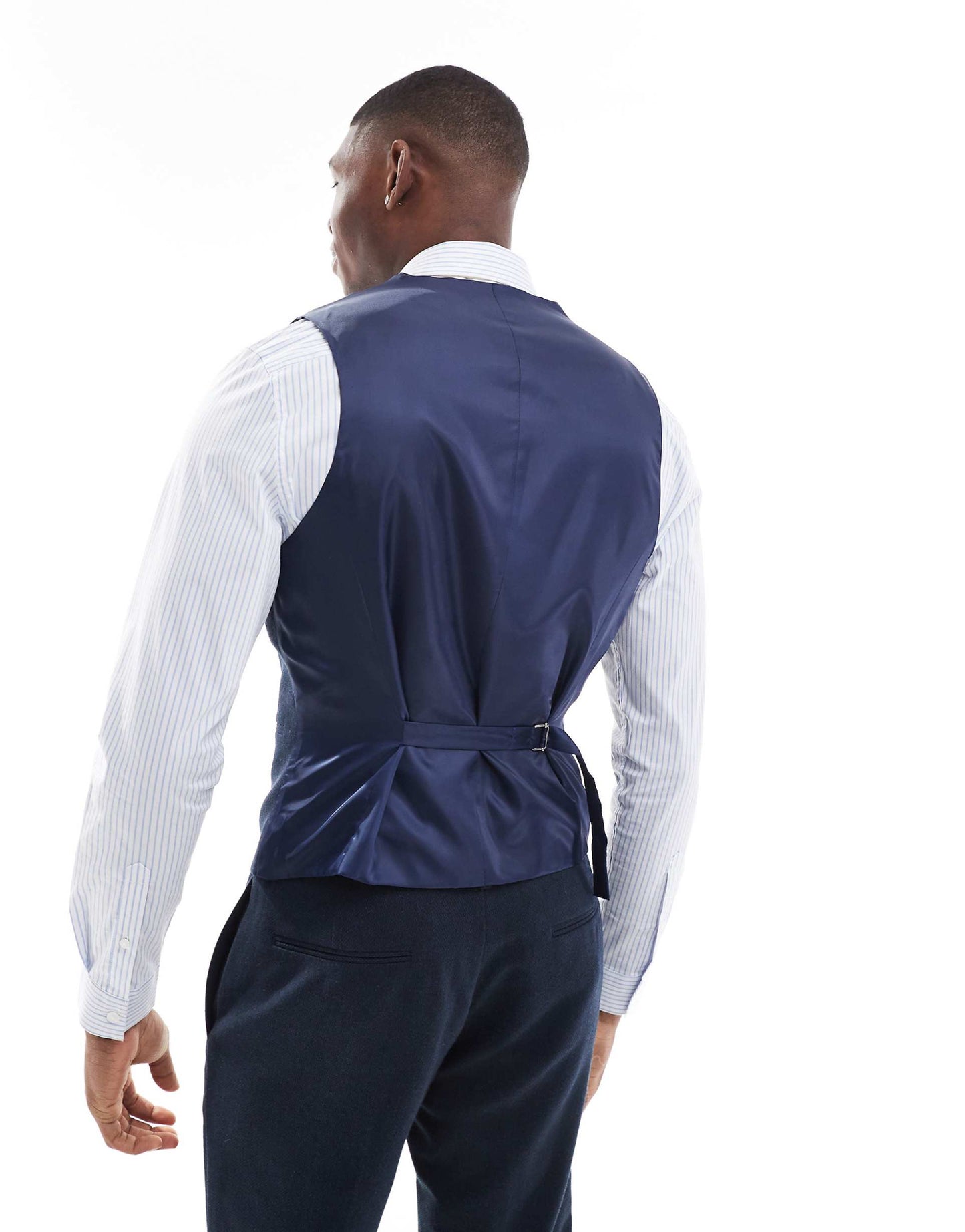 Skinny Double Breasted Suit Waistcoat With Wool