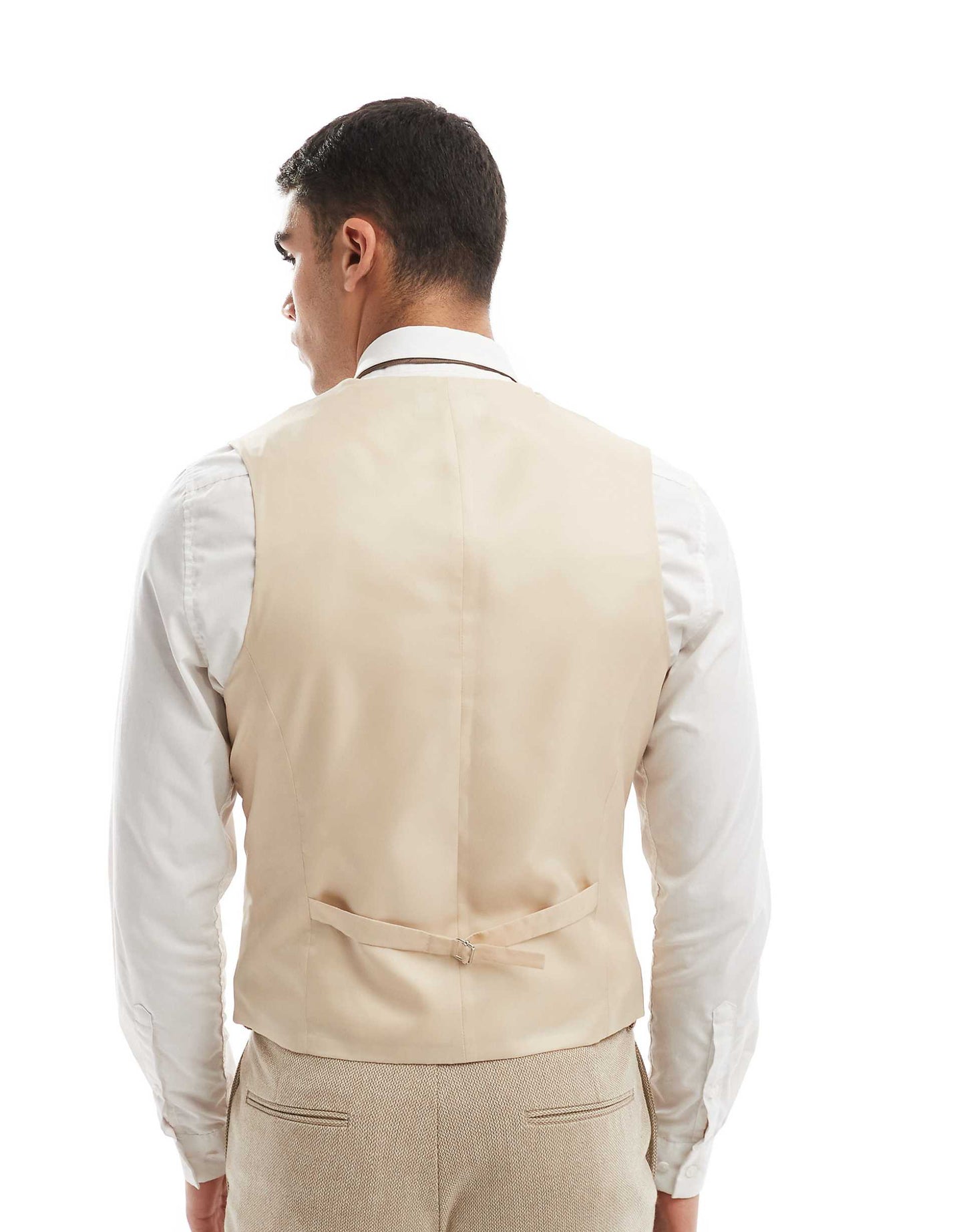 Skinny Double Breasted Suit Waistcoat With Wool