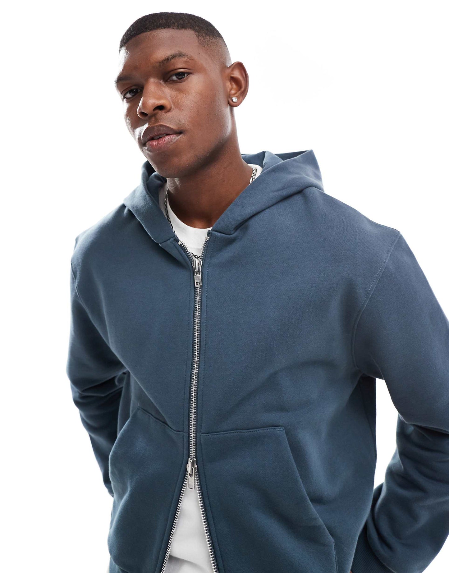 Premium Heavyweight Boxy Cropped Zip Through Hoodie 400Gsm